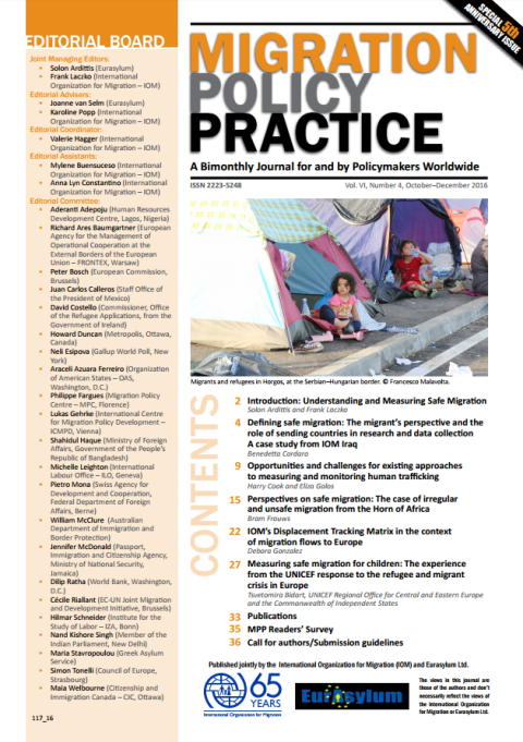 Migration Policy Practice (Vol. VI, Number 4, October-December 2016)