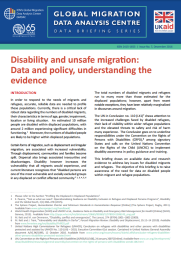 GMDAC Data Briefing – Disability and unsafe migration: Data and policy, understanding the evidence