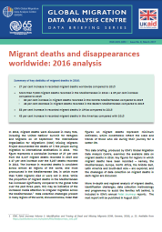 GMDAC Data Briefing – Migrant deaths and disappearances worldwide: 2016 analysis